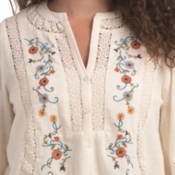 NWT Embroidered Long Sleeve Blouse Size US XL - Picture 4 of 5